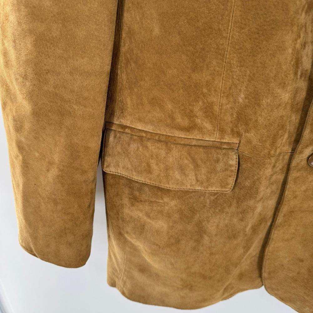 Vintage BGSD Mens Sz XLT Genuine Leather Suede Blazer Jacket Sport Coat‎ Tan - Picture 12 of 14